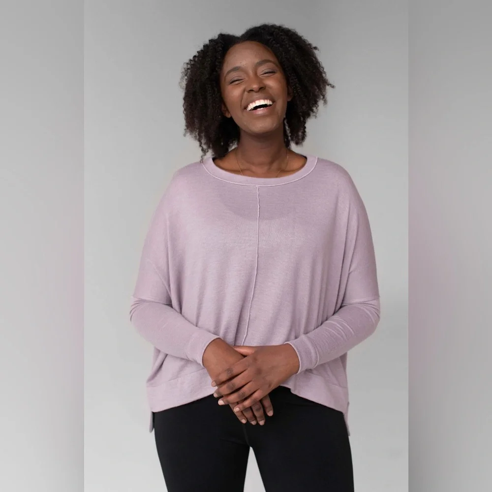 Savvi Sarah Lavender Crew Neck Sweater